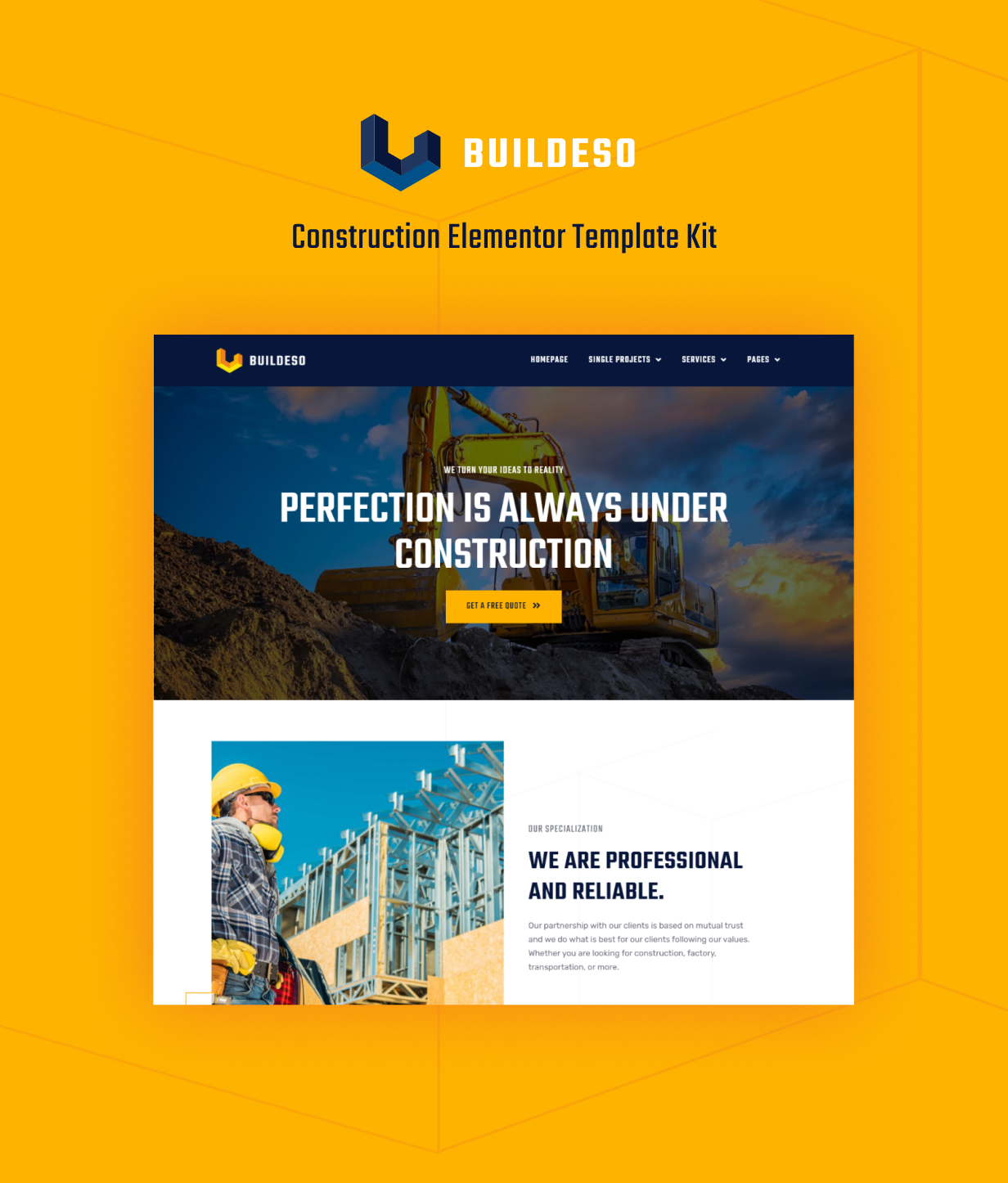 Buildeso | Construction Elementor Template Kit - 1