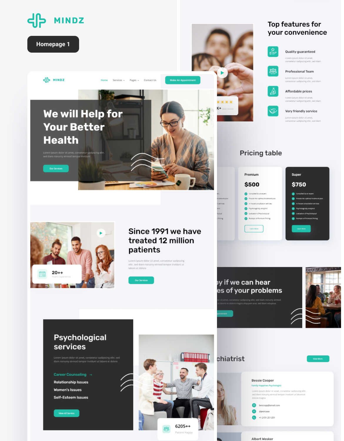 Mindz | Psychologist Website Template