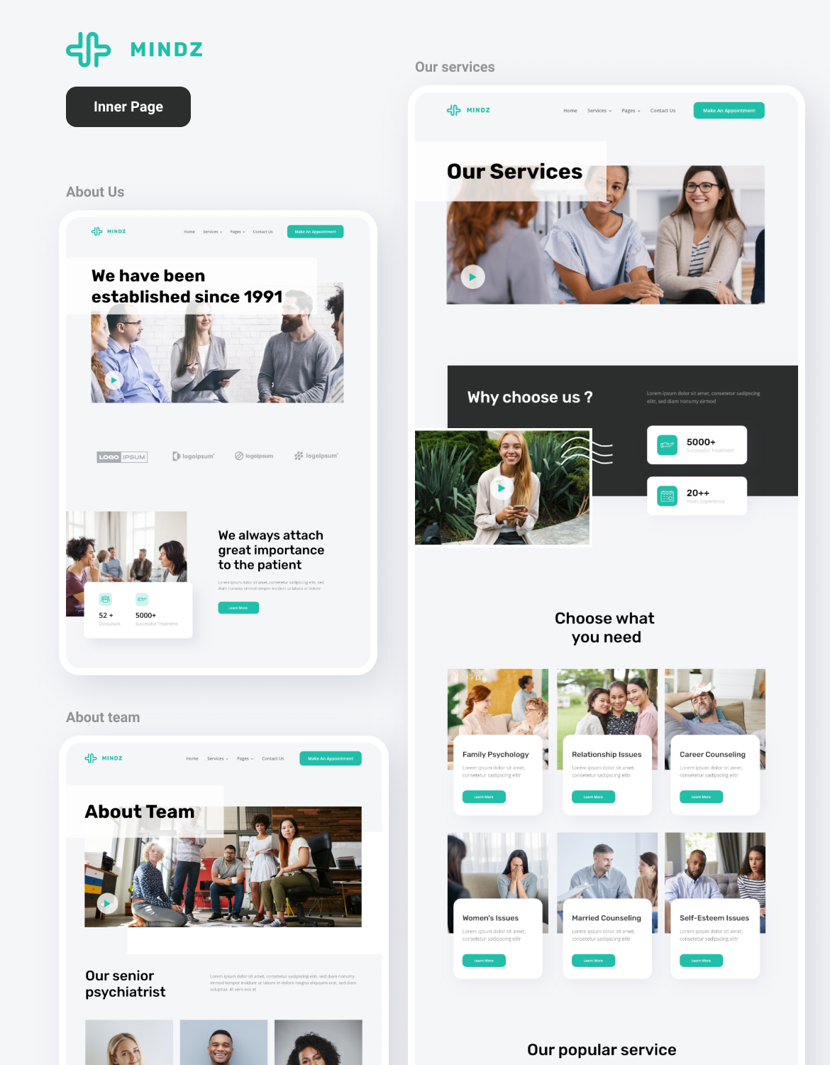 Mindz | Psychologist Website Template