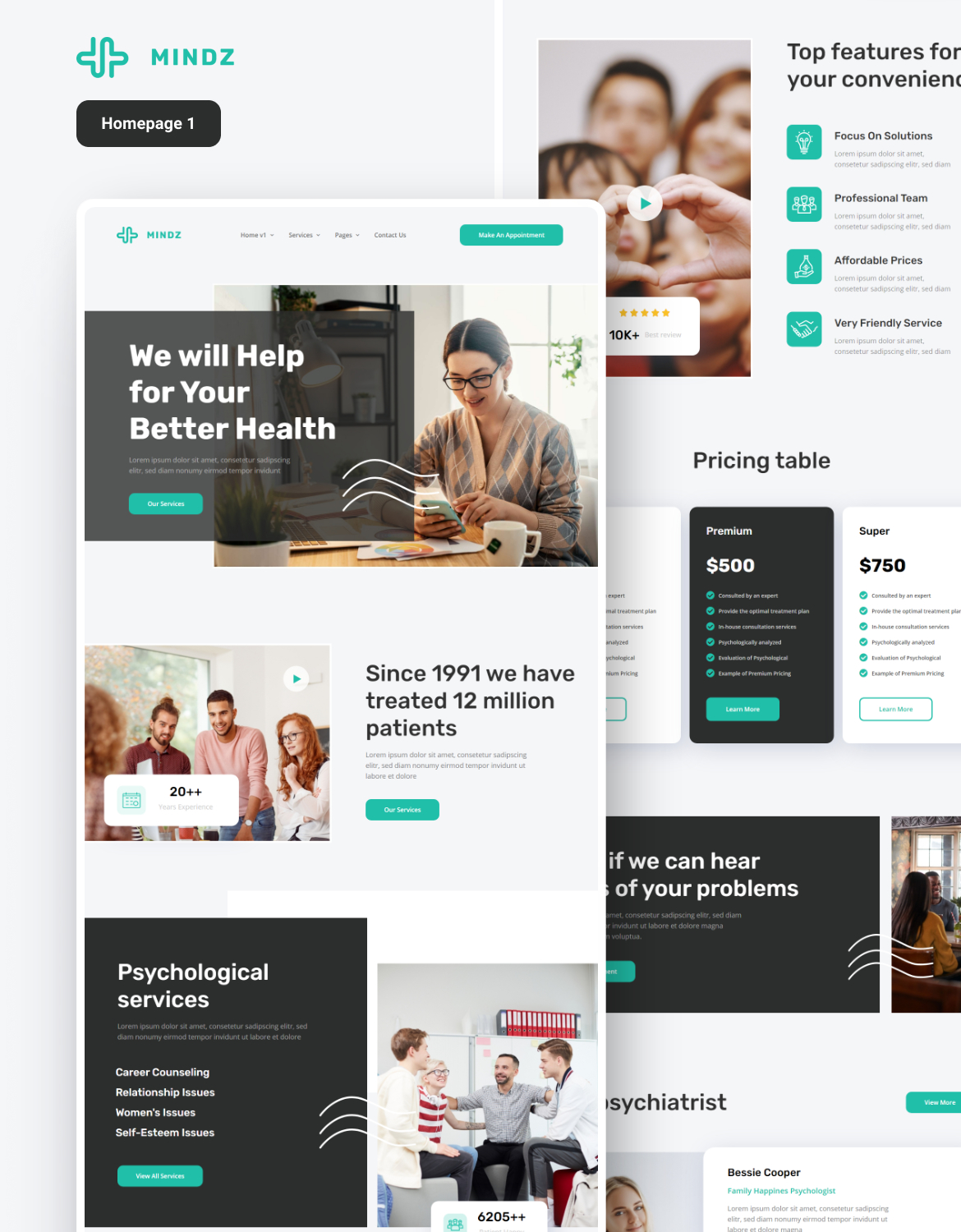 Mindz - Psychology & Counseling Elementor Template Kit