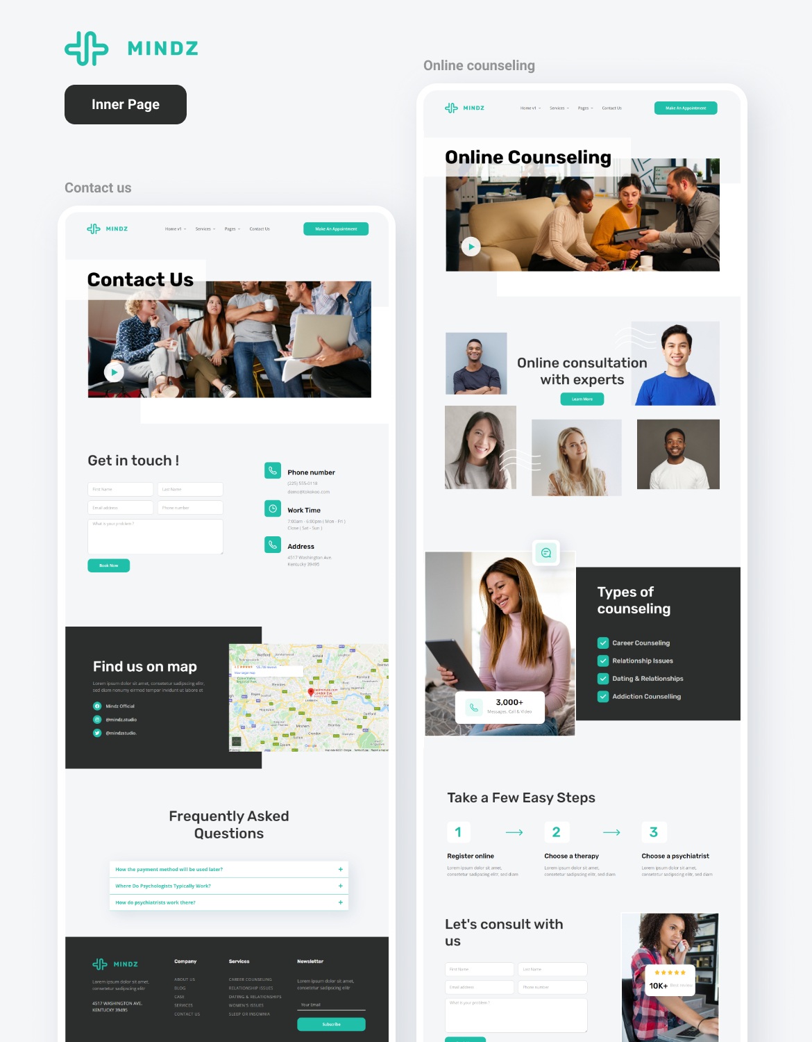 Mindz - Psychology & Counseling Elementor Template Kit